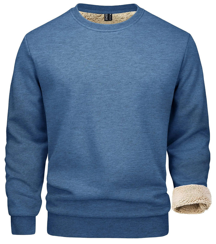 Men’s Winter Jumper – Fleece-Lined Crew Neck, Regular Fit
