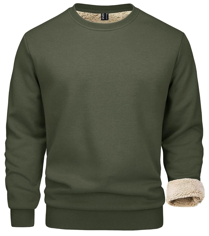 Men’s Winter Jumper – Fleece-Lined Crew Neck, Regular Fit