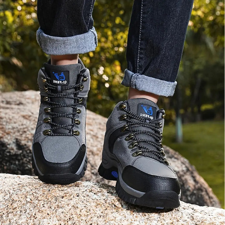 Leather Hiking Shoes with Cushioning – Unisex Waterproof Walking Boots