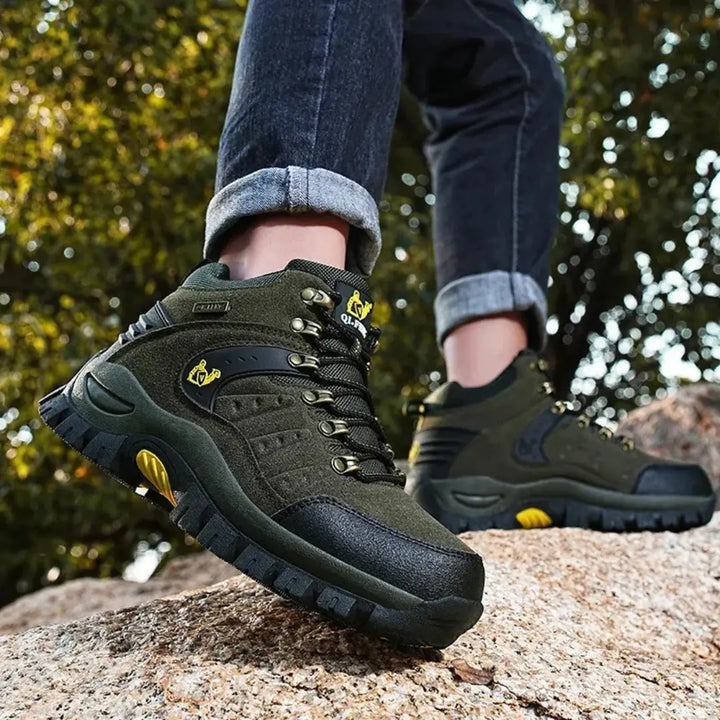 Leather Hiking Shoes with Cushioning – Unisex Waterproof Walking Boots