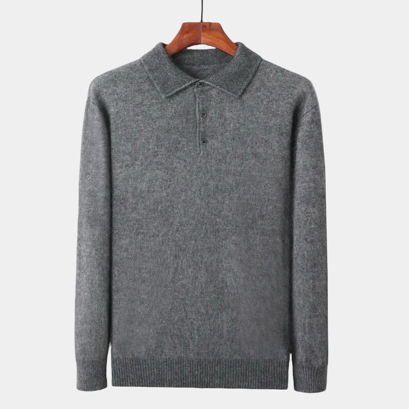 Men’s Polo Collar Jumper – Knitted Autumn/Winter Layer