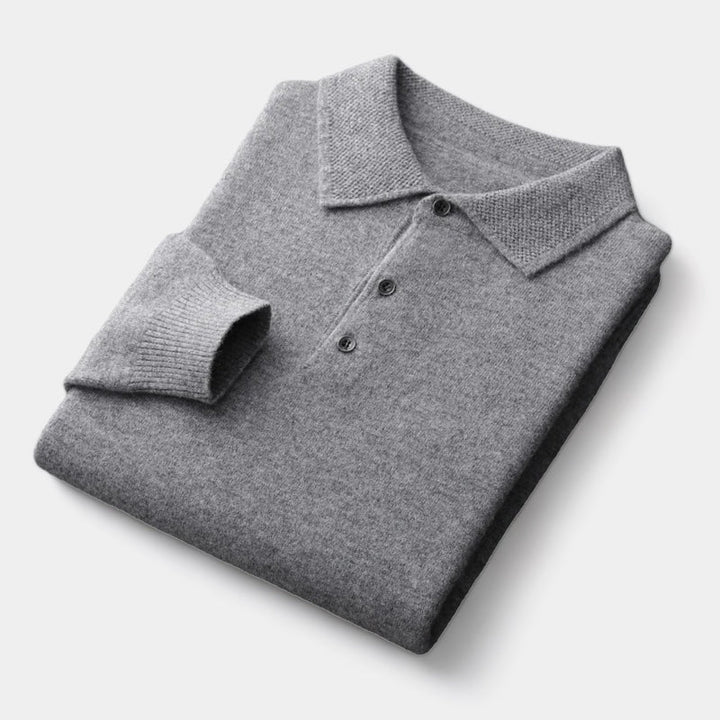 Men’s Polo Collar Jumper – Knitted Autumn/Winter Layer