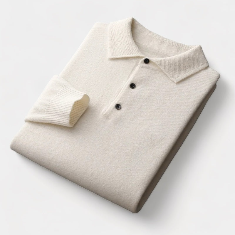 Men’s Polo Collar Jumper – Knitted Autumn/Winter Layer