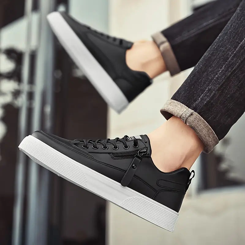 Men’s Low Top Sneakers with Lace and Zip – Everyday Comfort
