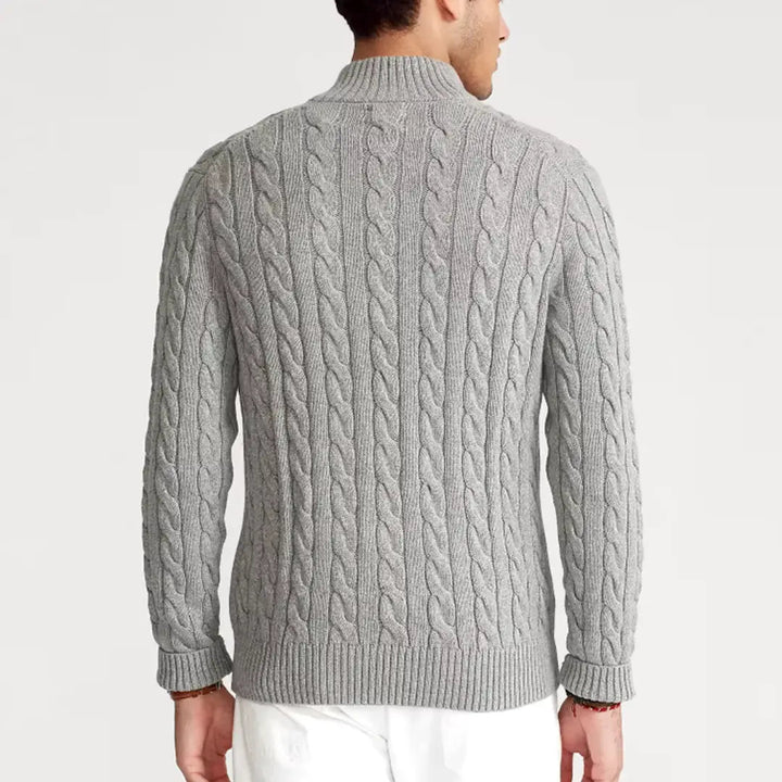 Men’s Half Zip Sweater – Refined Knit with High Collar