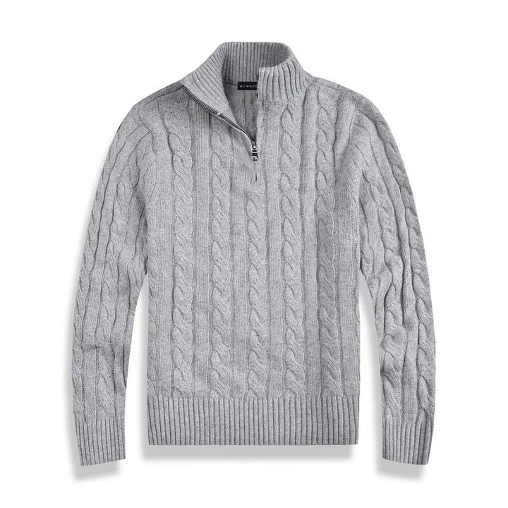 Men’s Half Zip Sweater – Refined Knit with High Collar