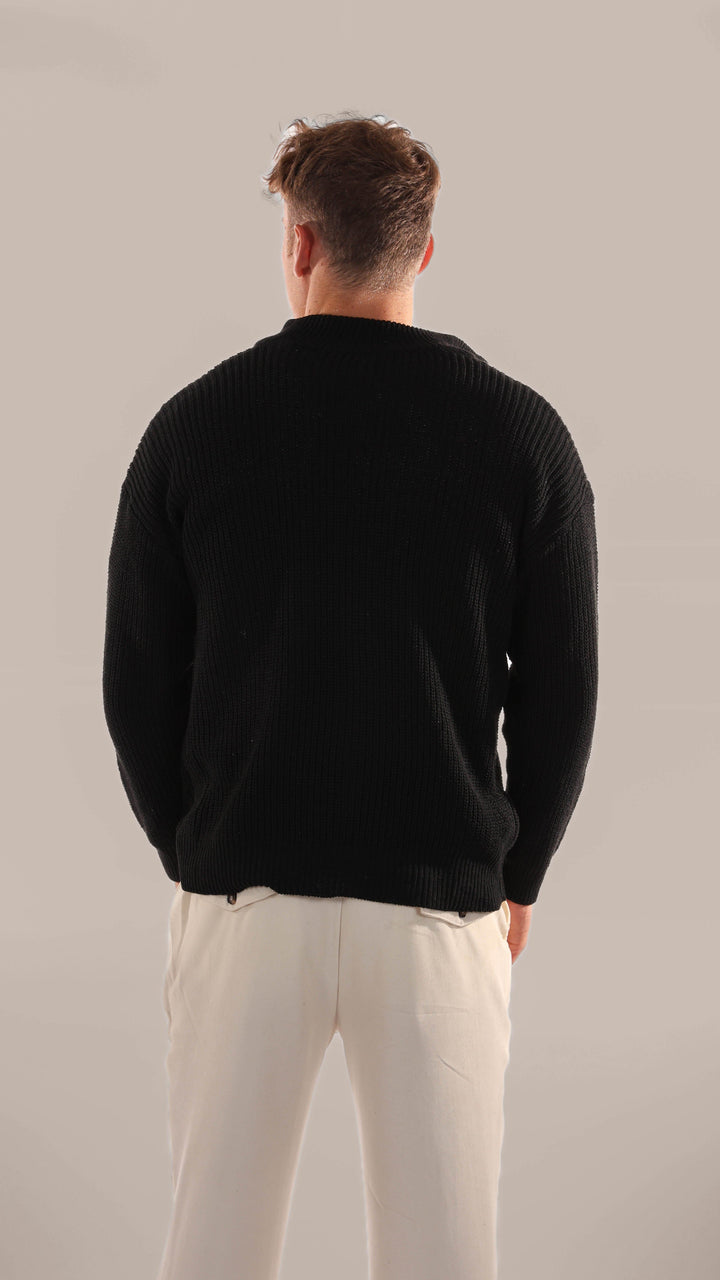 Men’s Quarter Zip Jumper – Knitted with Stand Collar