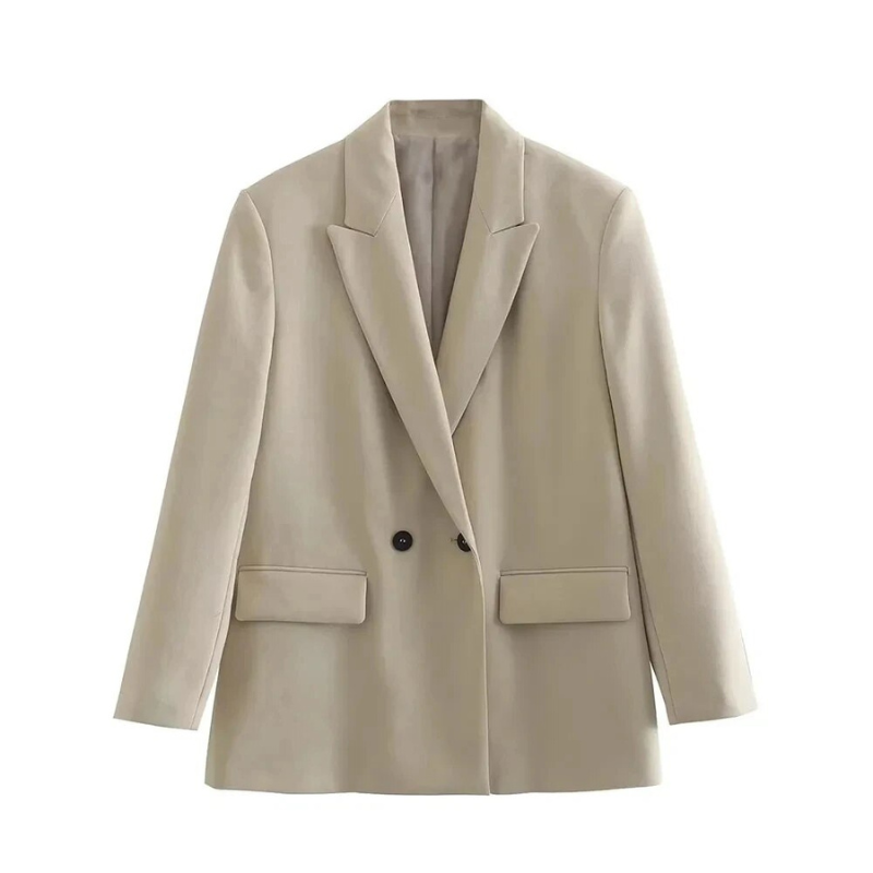 Women’s Oversized Blazer Coat | Longline Fit with Double-Breasted Design