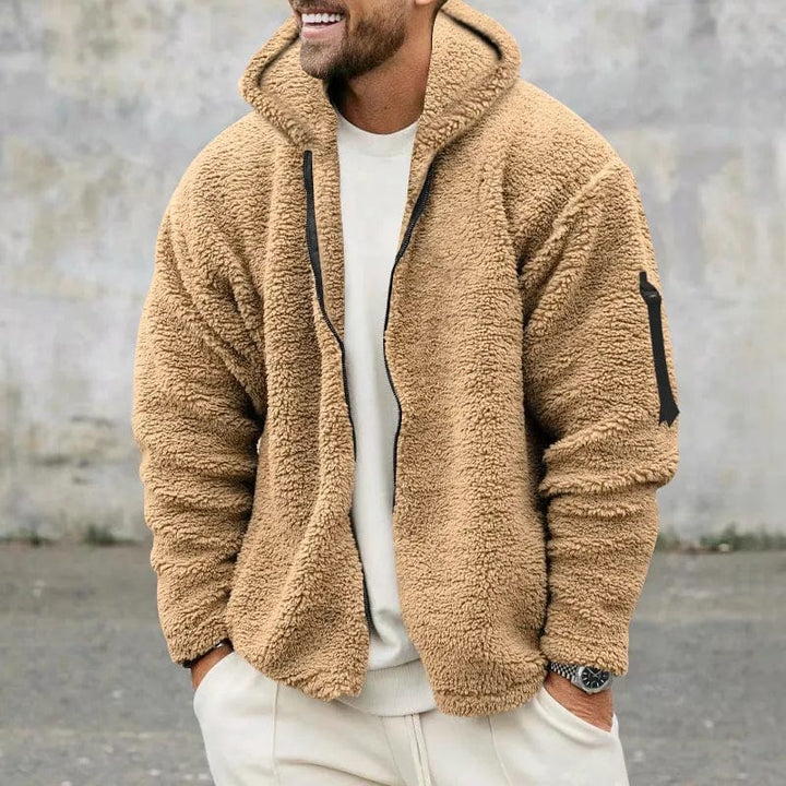 Men’s Teddy Fleece Zip-Up Hoodie | Soft Warmth and Casual Everyday Style