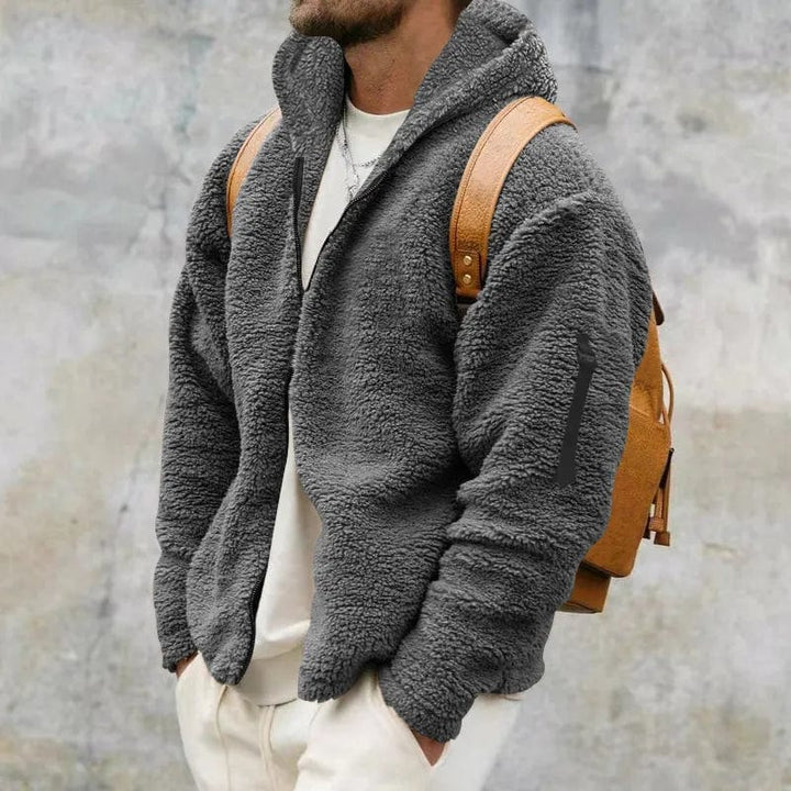 Men’s Teddy Fleece Zip-Up Hoodie | Soft Warmth and Casual Everyday Style