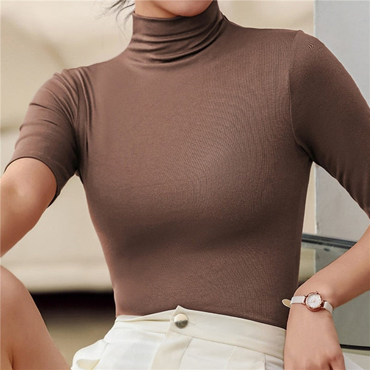 Women’s Turtleneck Knit Top | Sleek Fit and Elegant High Collar