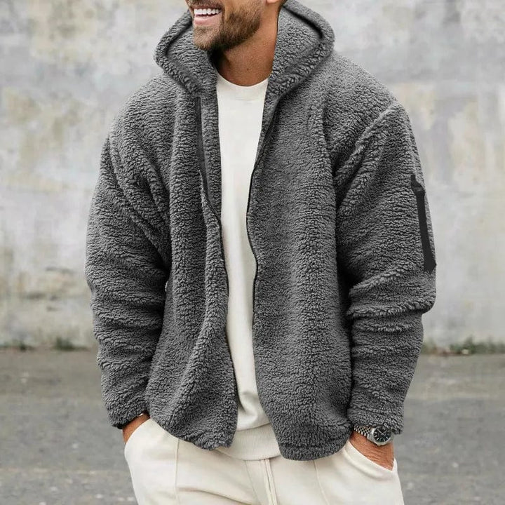Men’s Teddy Fleece Zip-Up Hoodie | Soft Warmth and Casual Everyday Style