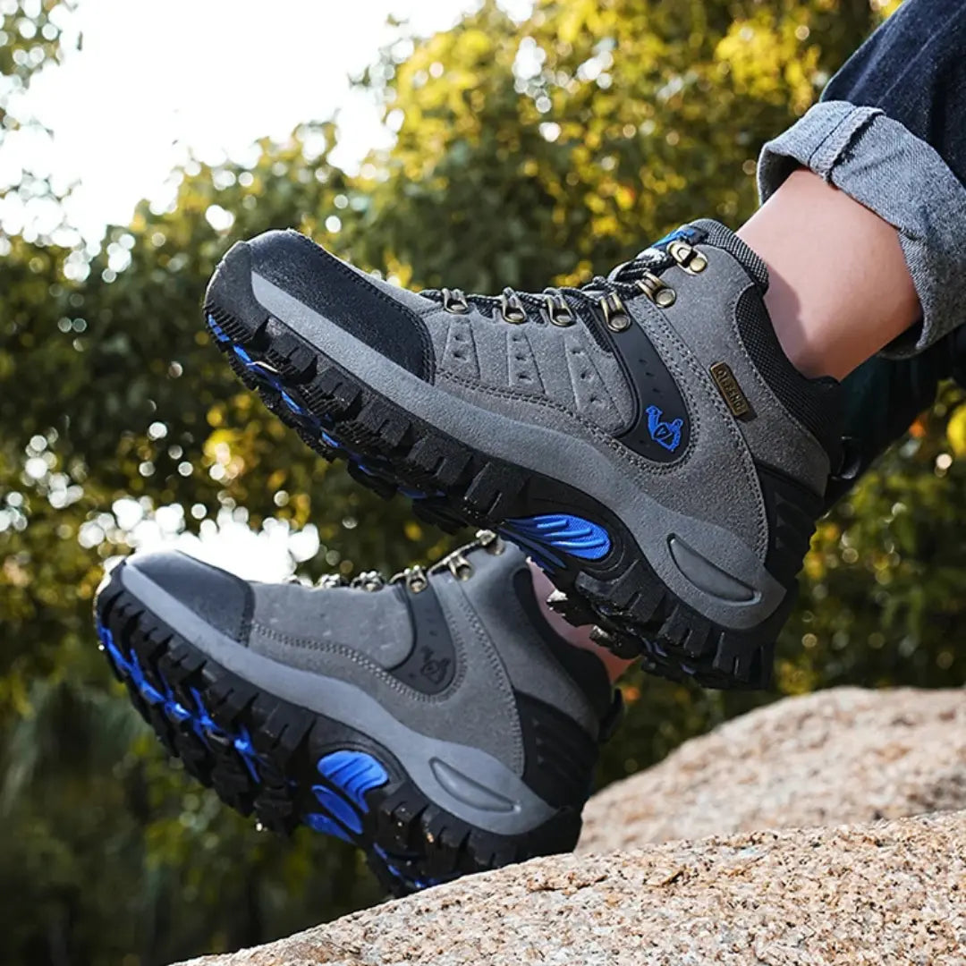 Leather Hiking Shoes with Cushioning – Unisex Waterproof Walking Boots