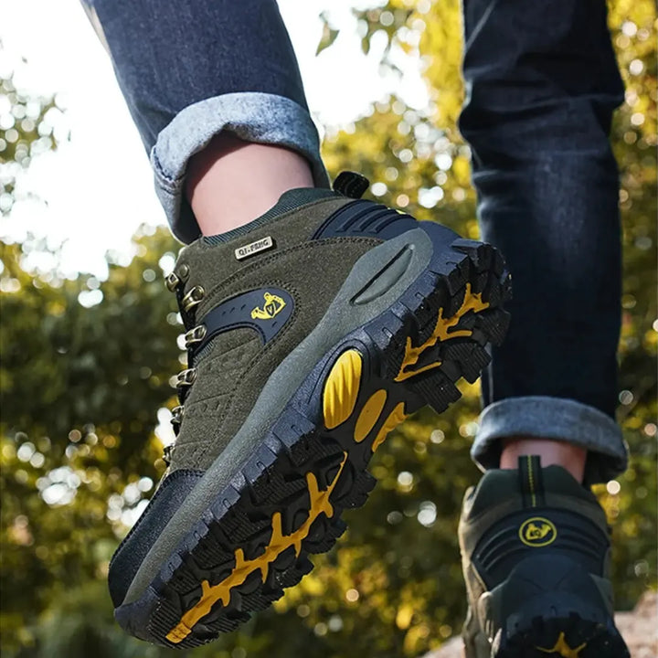 Leather Hiking Shoes with Cushioning – Unisex Waterproof Walking Boots
