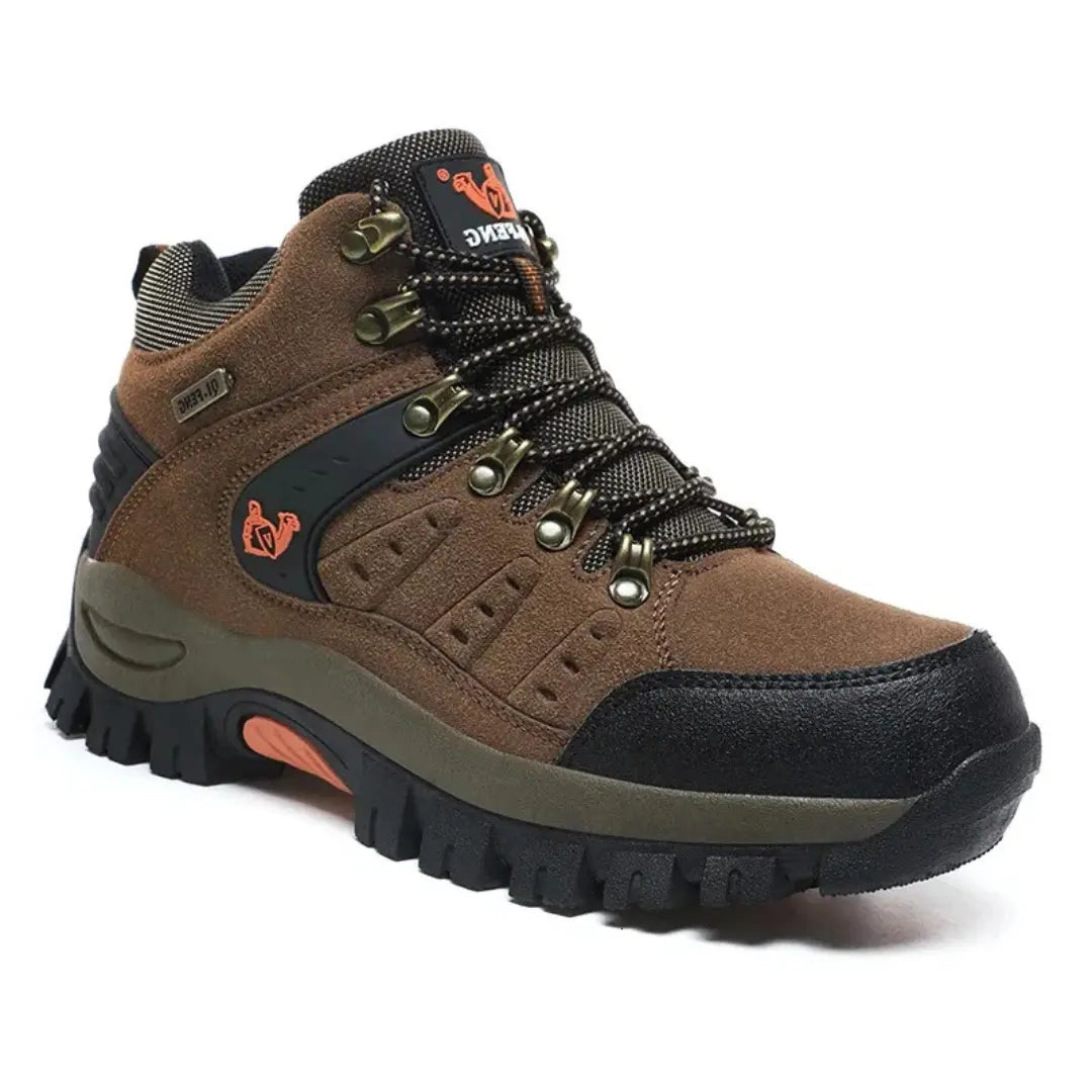 Leather Hiking Shoes with Cushioning – Unisex Waterproof Walking Boots