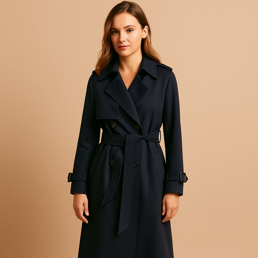 Women's Long Winter Coat | Elegant Double-Breasted Design