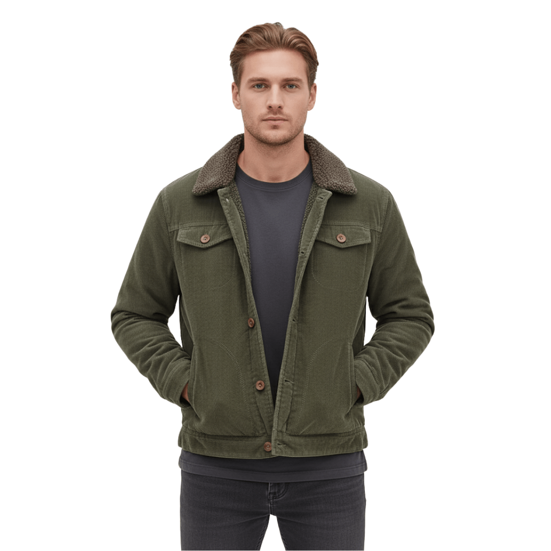 Men’s Cotton Jacket with Fleece Lining – Practical Outdoor Layer