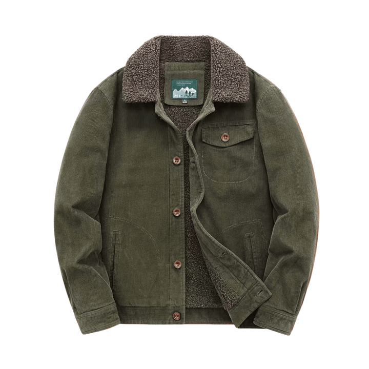 Men’s Cotton Jacket with Fleece Lining – Practical Outdoor Layer