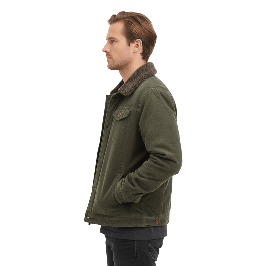 Men’s Cotton Jacket with Fleece Lining – Practical Outdoor Layer