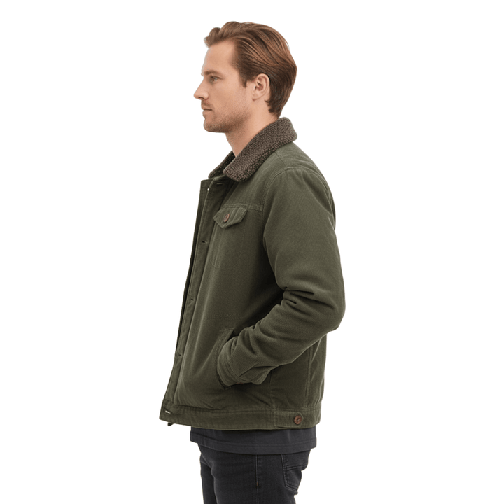 Men’s Cotton Jacket with Fleece Lining – Practical Outdoor Layer