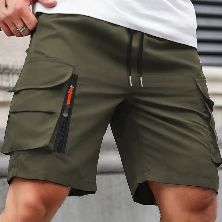 Lightweight Cargo Shorts with Zip Pockets – Breathable Summer Fit for Men