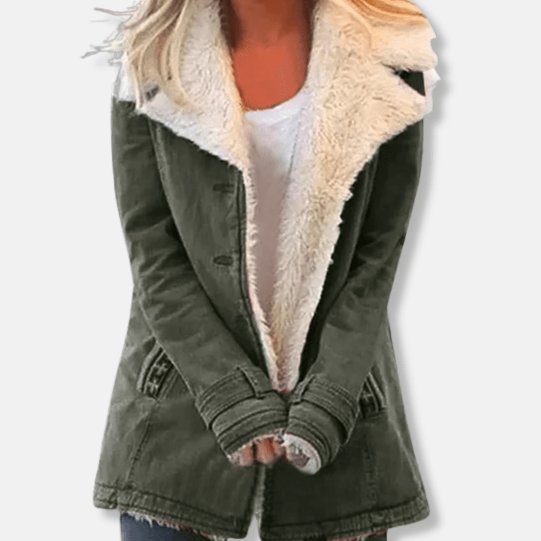 Insulated Winter Coat – Shearling-Style Lined for Cold Weather
