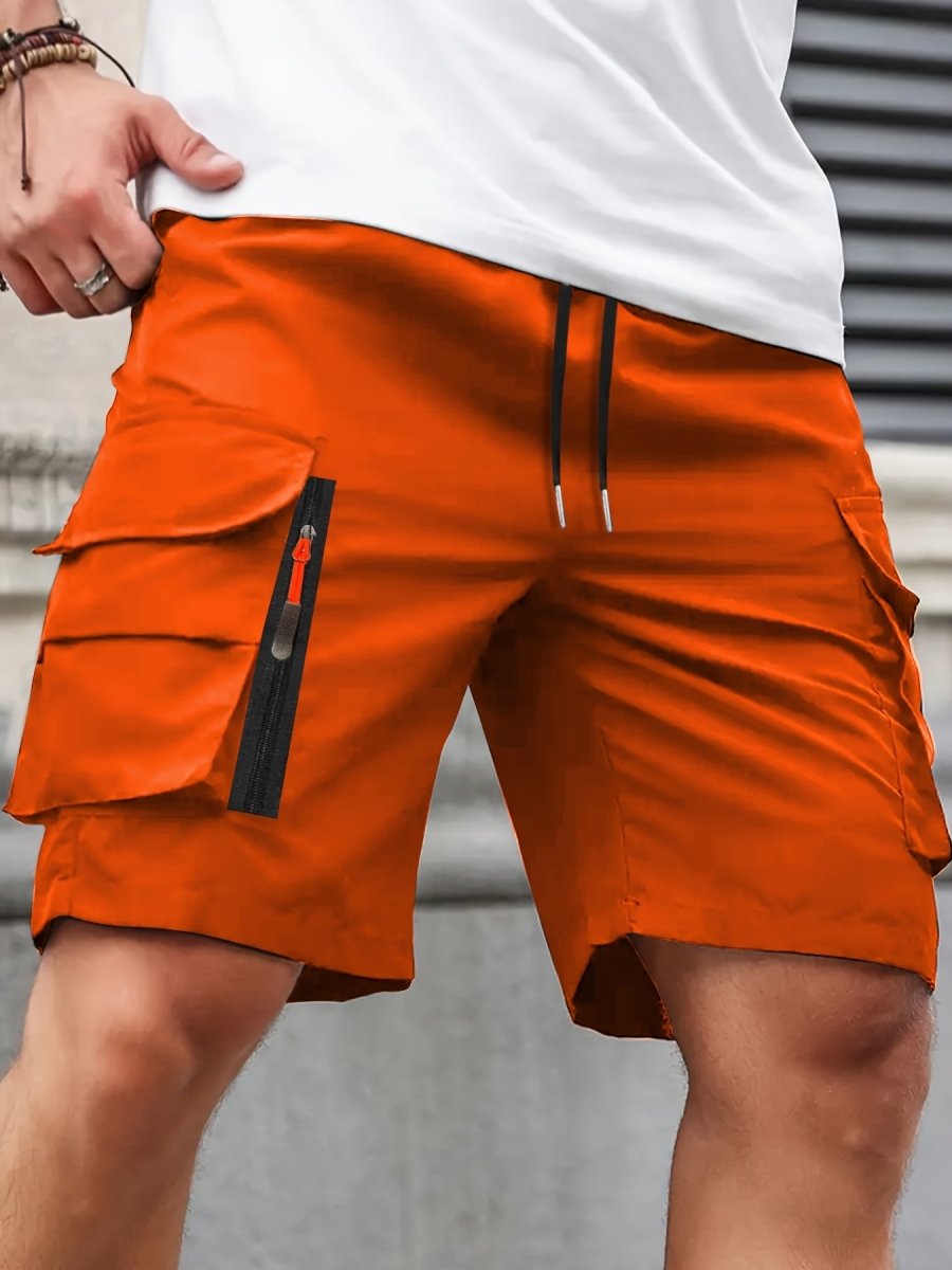Lightweight Cargo Shorts with Zip Pockets – Breathable Summer Fit for Men