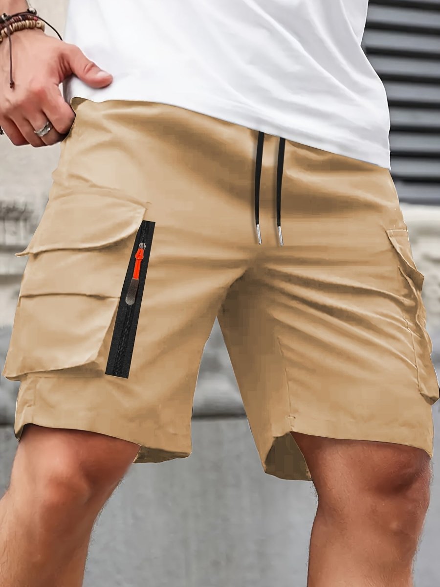 Lightweight Cargo Shorts with Zip Pockets – Breathable Summer Fit for Men