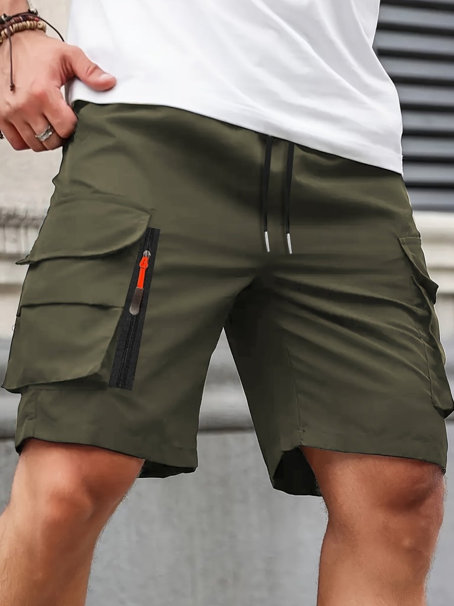 Lightweight Cargo Shorts with Zip Pockets – Breathable Summer Fit for Men