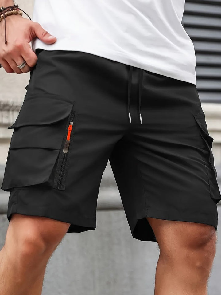 Lightweight Cargo Shorts with Zip Pockets – Breathable Summer Fit for Men