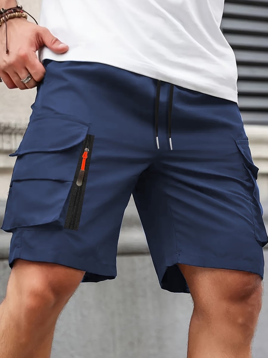 Lightweight Cargo Shorts with Zip Pockets – Breathable Summer Fit for Men