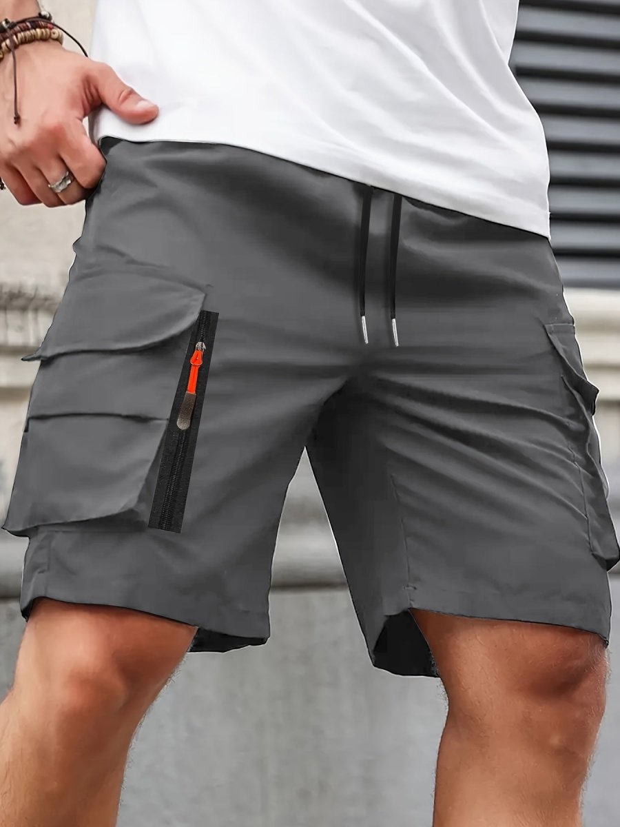 Lightweight Cargo Shorts with Zip Pockets – Breathable Summer Fit for Men