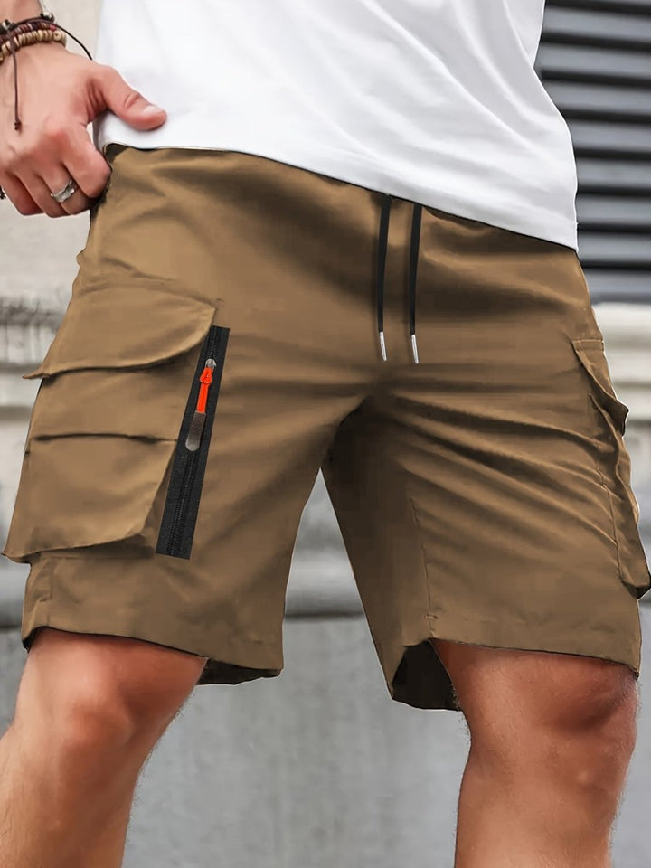 Lightweight Cargo Shorts with Zip Pockets – Breathable Summer Fit for Men