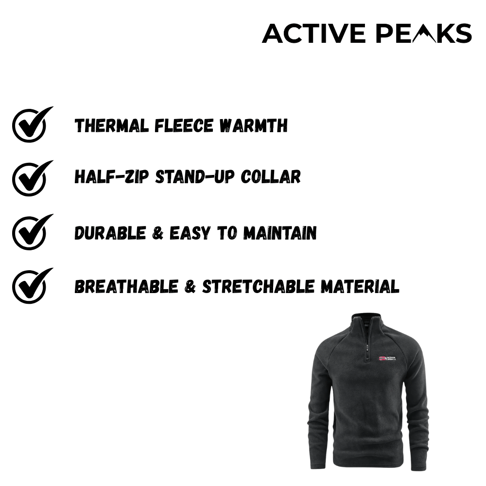 Men’s Thermal Fleece Half-Zip Jacket – Breathable Midlayer for Cold Weather