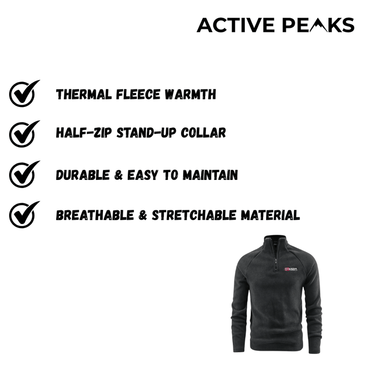 Men’s Thermal Fleece Half-Zip Jacket – Breathable Midlayer for Cold Weather