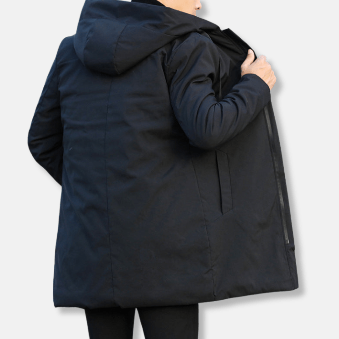 Men’s Insulated Quilted Winter Coat – Hooded Layer for Cold Weather