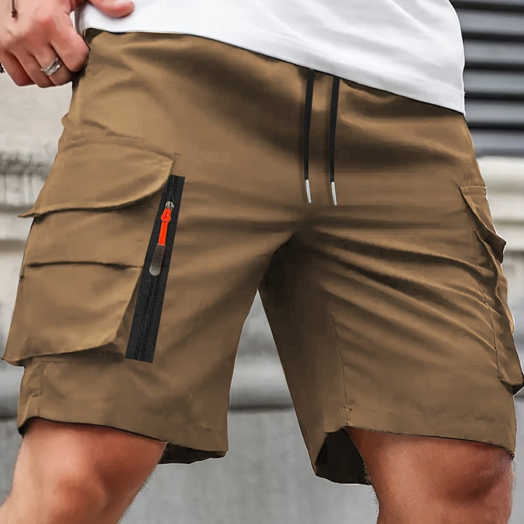 Lightweight Cargo Shorts with Zip Pockets – Breathable Summer Fit for Men