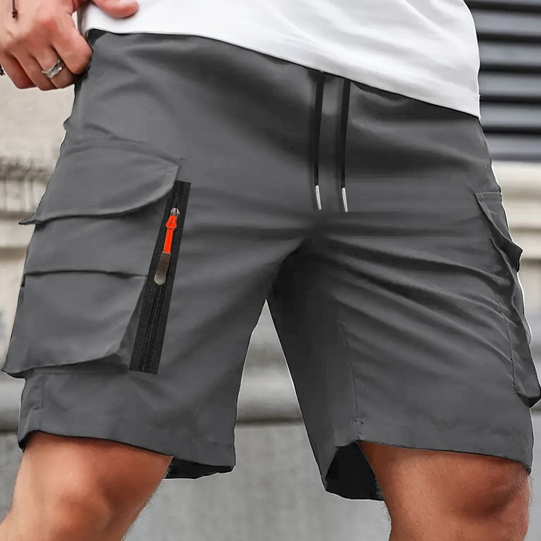 Lightweight Cargo Shorts with Zip Pockets – Breathable Summer Fit for Men