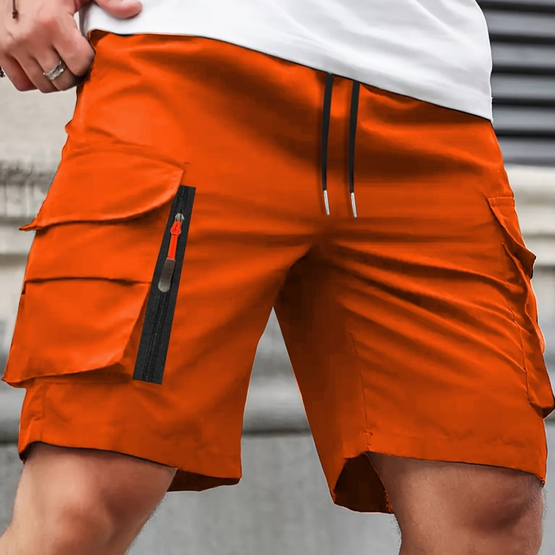 Lightweight Cargo Shorts with Zip Pockets – Breathable Summer Fit for Men