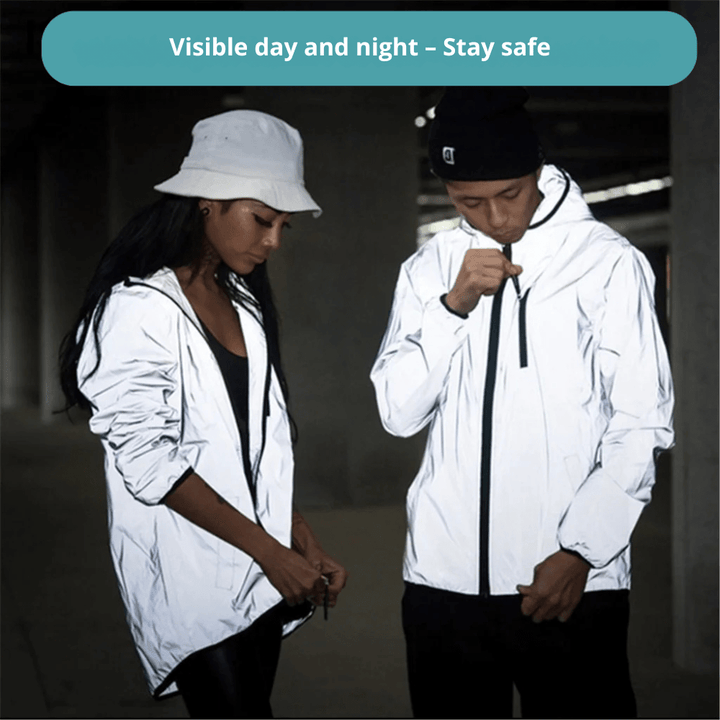 Water-Resistant Reflective Outdoor Jacket – Lightweight for Visibility & Movement