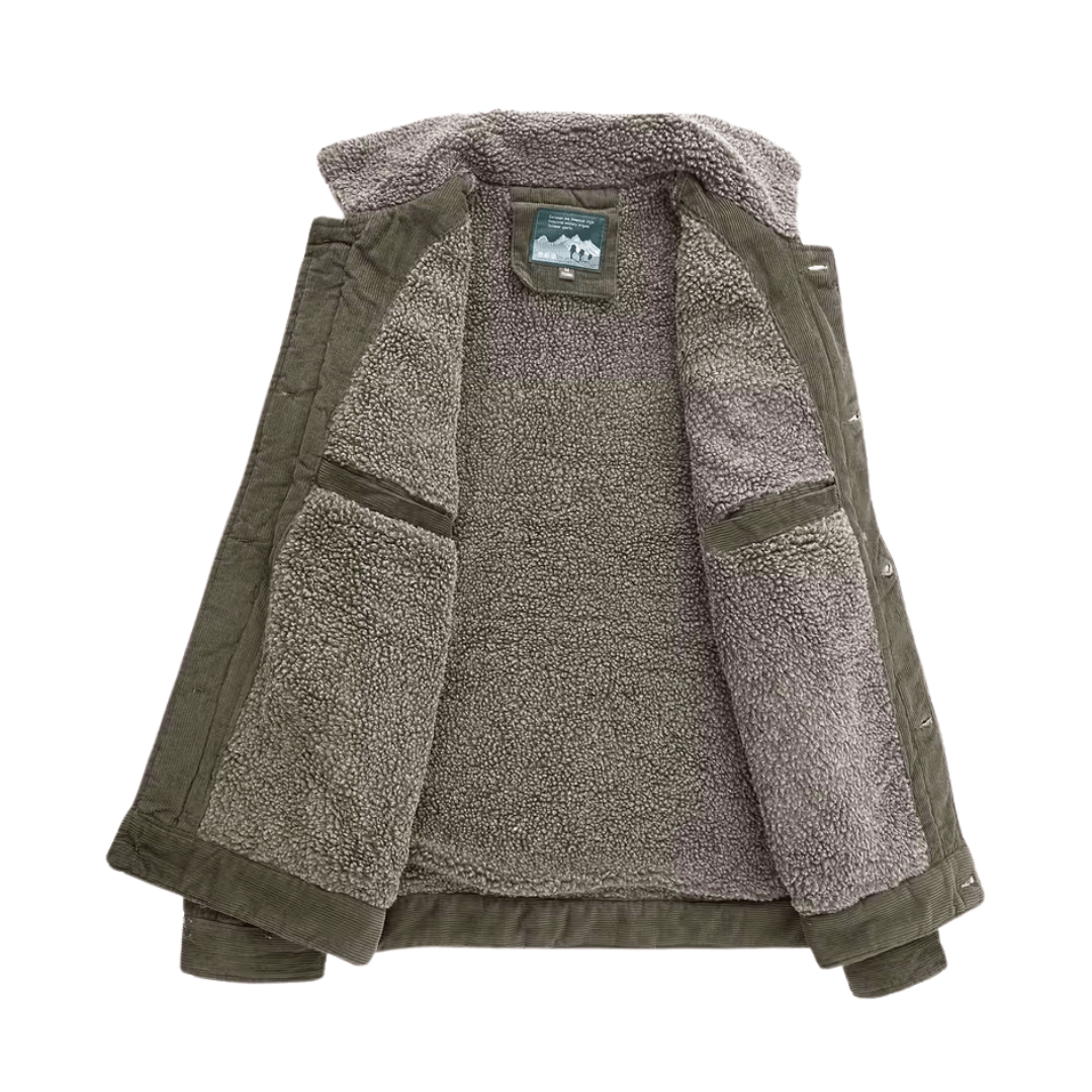 Men’s Cotton Jacket with Fleece Lining – Practical Outdoor Layer