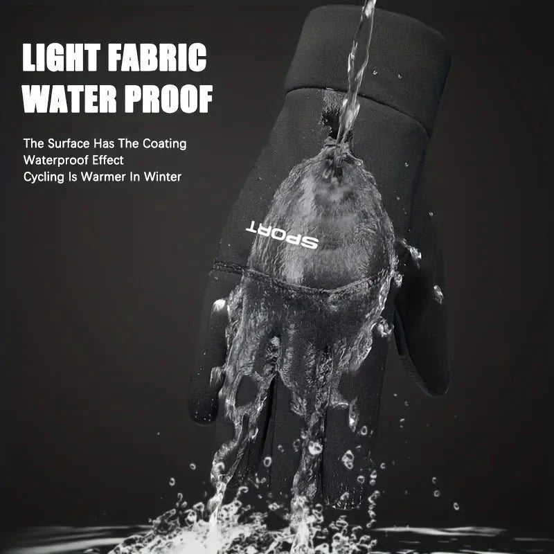 Water-Resistant Thermal Cycling Gloves with Touchscreen – Full Finger Design