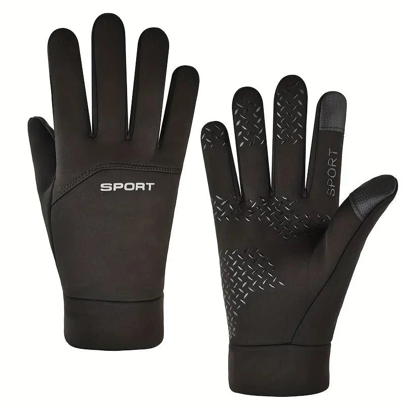 Water-Resistant Thermal Cycling Gloves with Touchscreen – Full Finger Design