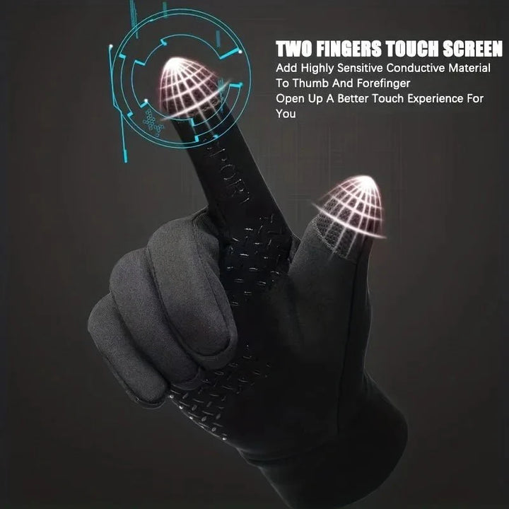 Water-Resistant Thermal Cycling Gloves with Touchscreen – Full Finger Design