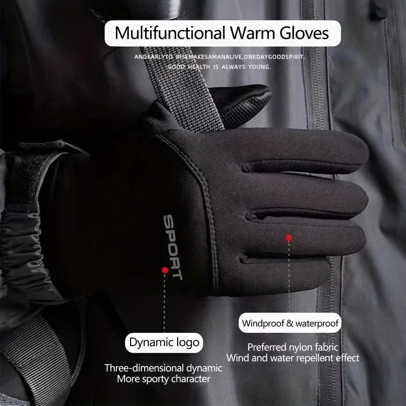 Water-Resistant Thermal Cycling Gloves with Touchscreen – Full Finger Design