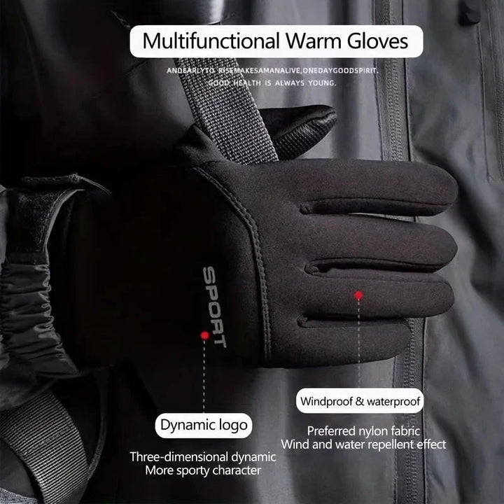 Water-Resistant Thermal Cycling Gloves with Touchscreen – Full Finger Design