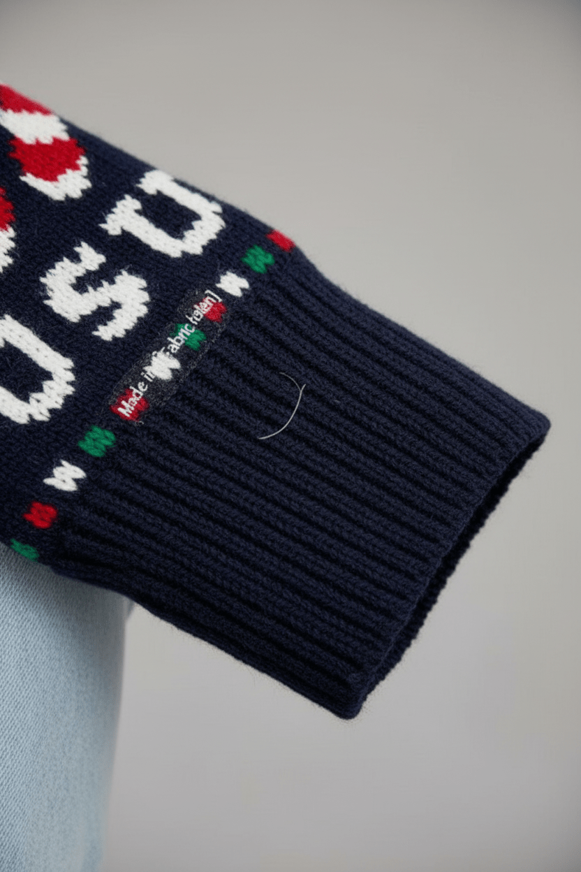 Women’s Cropped Jacquard Knit Jumper with Festive Graphic