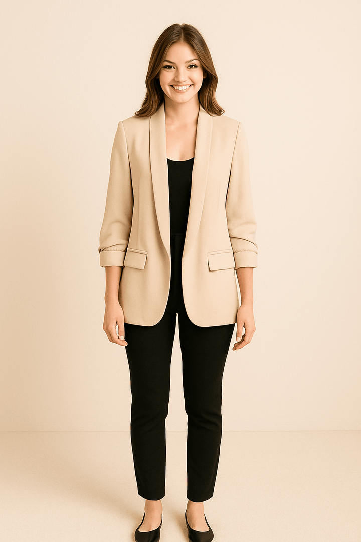 Women’s Lightweight Blazer – Rolled Sleeves Layering Piece