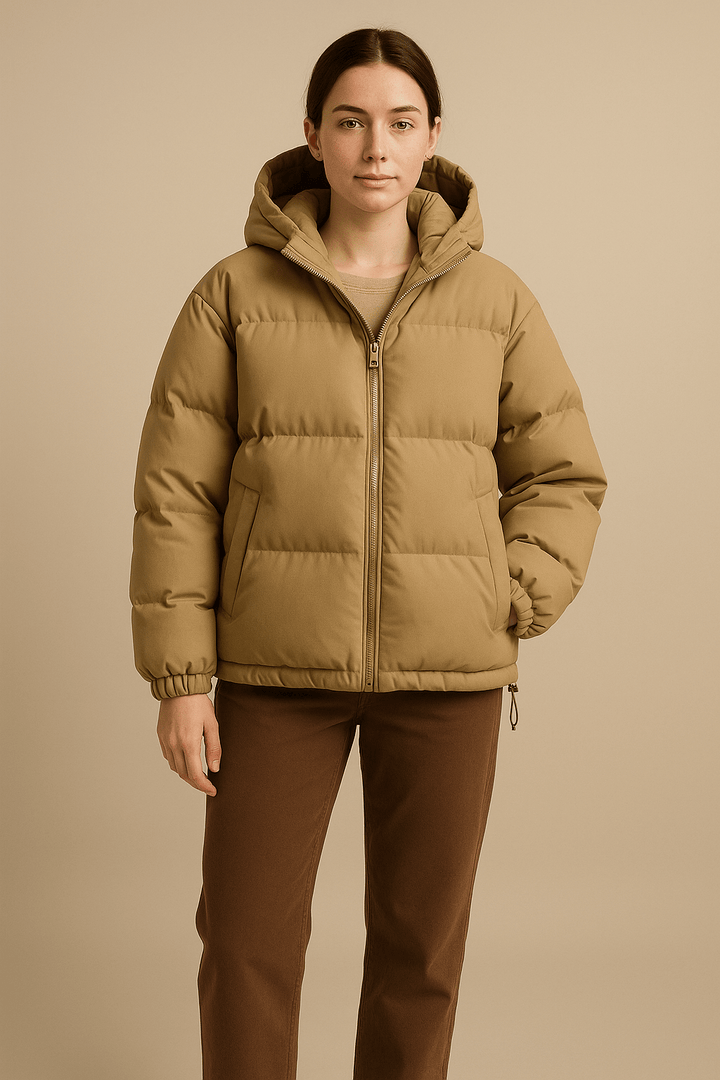 Women’s Quilted Oversized Hooded Jacket – Water-Repellent & Wind-Resistant