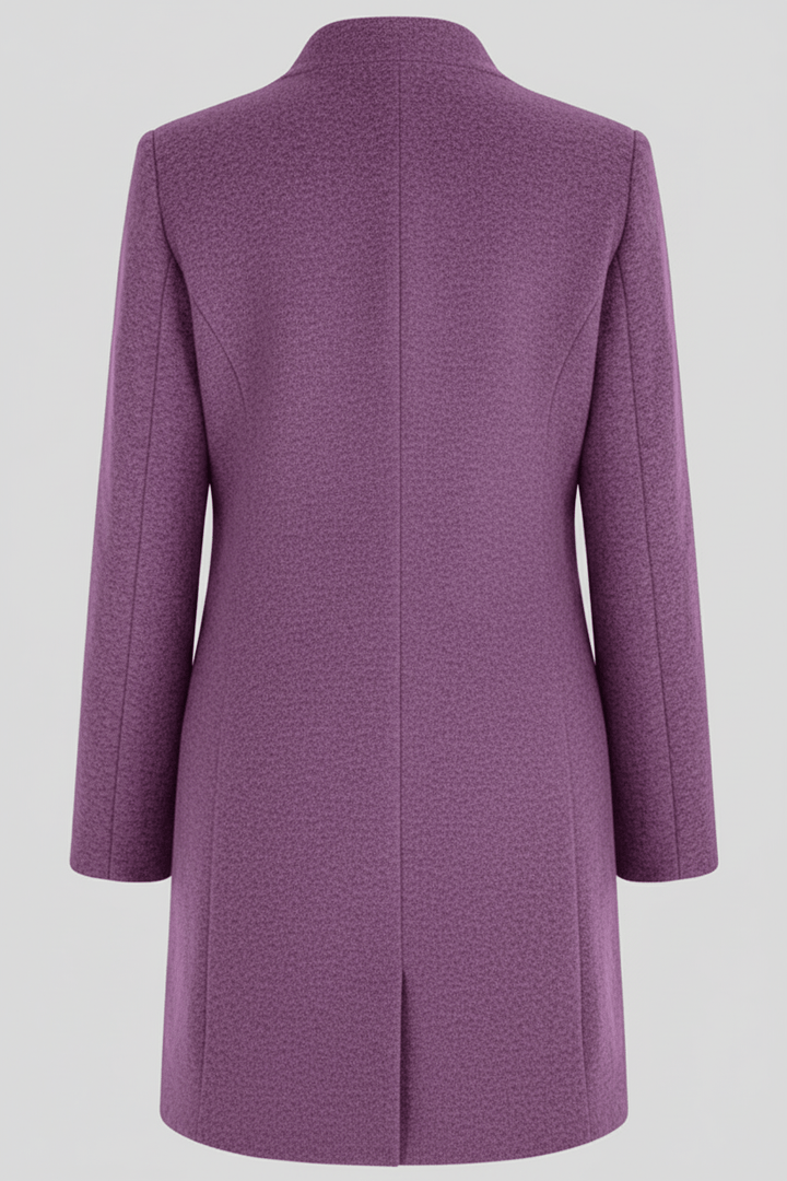Women’s Long Coat | Stand Collar Jacket with Tailored Fit & Button Front